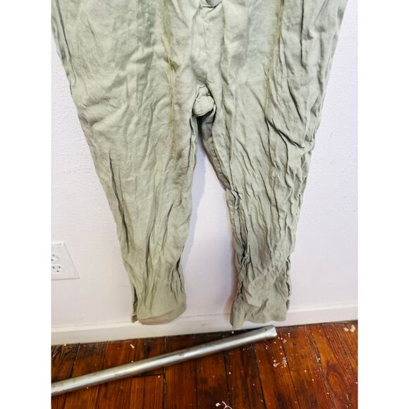 LAUREN RALPH LAUREN Green Linen Blend Notched Lapels Utility Jumpsuit size 8 - Picture 9 of 15